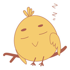 chicken rooster sleeping yellow branch icon vector