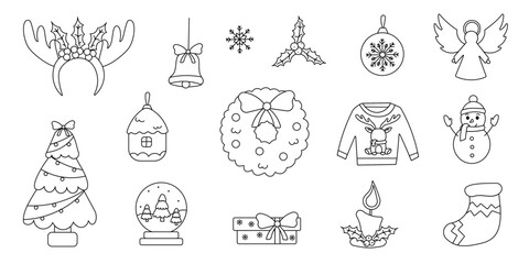 christmas new year holidays gifts tree set