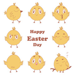 chickens hen animal yellow happy set elements