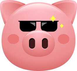 cute pig face emoji sticker