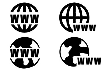 Website icon set. Web icons vector illustration. World icon. Click to go to website for apps and websites