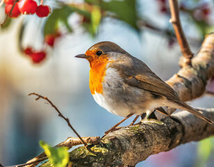 the robin bird on a tree