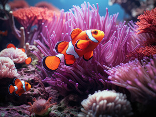Nemo fish and coral
