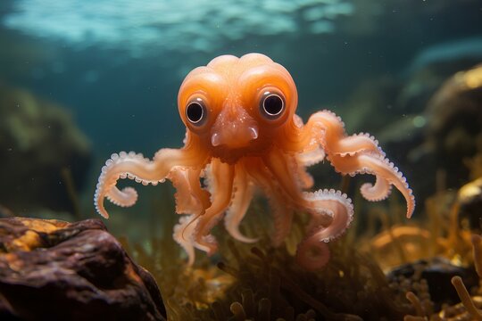 dumbo octopus in ocean natural environment. Ocean nature photography