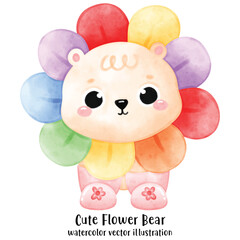 Cute Rainbow Bear, Rainbow, Lion, Cute bear