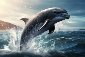 porpoise in ocean natural environment. Ocean nature photography