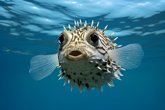 pocupine fish in ocean natural environment. Ocean nature photography