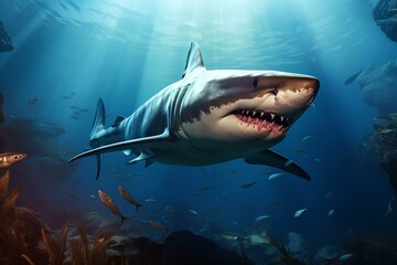 requiem shark in ocean natural environment. Ocean nature photography