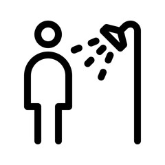 Men shower room line icon