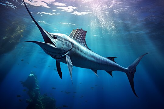 swordfish in ocean natural environment. Ocean nature photography