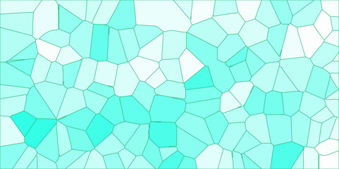 Obraz na płótnie Canvas Quartz Multicolor Broken Stained Glass Background with White lines. Voronoi diagram background. Seamless pattern with 3d shapes vector Vintage Illustration background. Geometric Retro tiles pattern