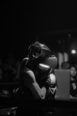 Fototapeta na wymiar Two boxing fighters fighting
