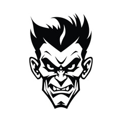 Black and white drawing of zombie