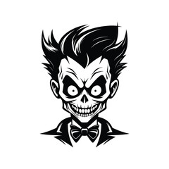 Black and white drawing of zombie