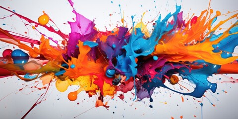 colorful splashes of paint, geometric, abstract art. AI Generative