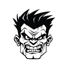 Black and white drawing of zombie