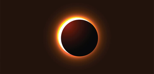dark abstract background with a solar eclipse Vector - obrazy, fototapety, plakaty