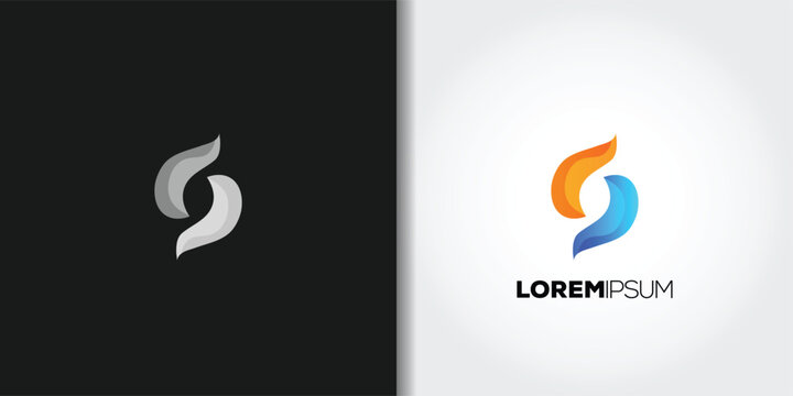 abstract yin yang logo