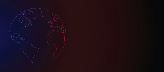 background with a  glowing dots globe vector