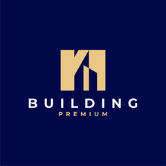 LETTER N MONOGRAM INITIAL BUILDING CONSTRUCTION LOGO VECTOR ICON ILLUSTRATION