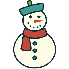 Digital png illustration of snowman on transparent background