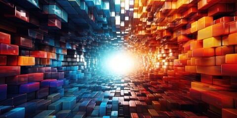 Fototapeta premium a painting that is a kaleidoscope of shapes and colors, constantly shifting and changing. AI Generative