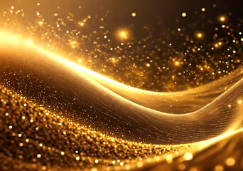 金色に輝く光の波