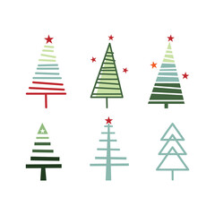 Obraz premium vector abstract christmas tree collection