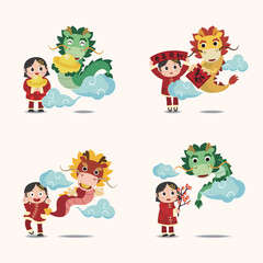 Chinese new year collections of the dragon.