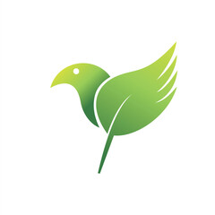 bird logo combined with leaves