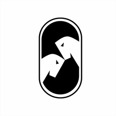 Abstract letter S logo design with illustration of 2 horse heads in negative space.