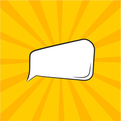 Comic speech bubble. Comic explosion bubble, comic speech bubble blank template with pop art style isolated on yellow background