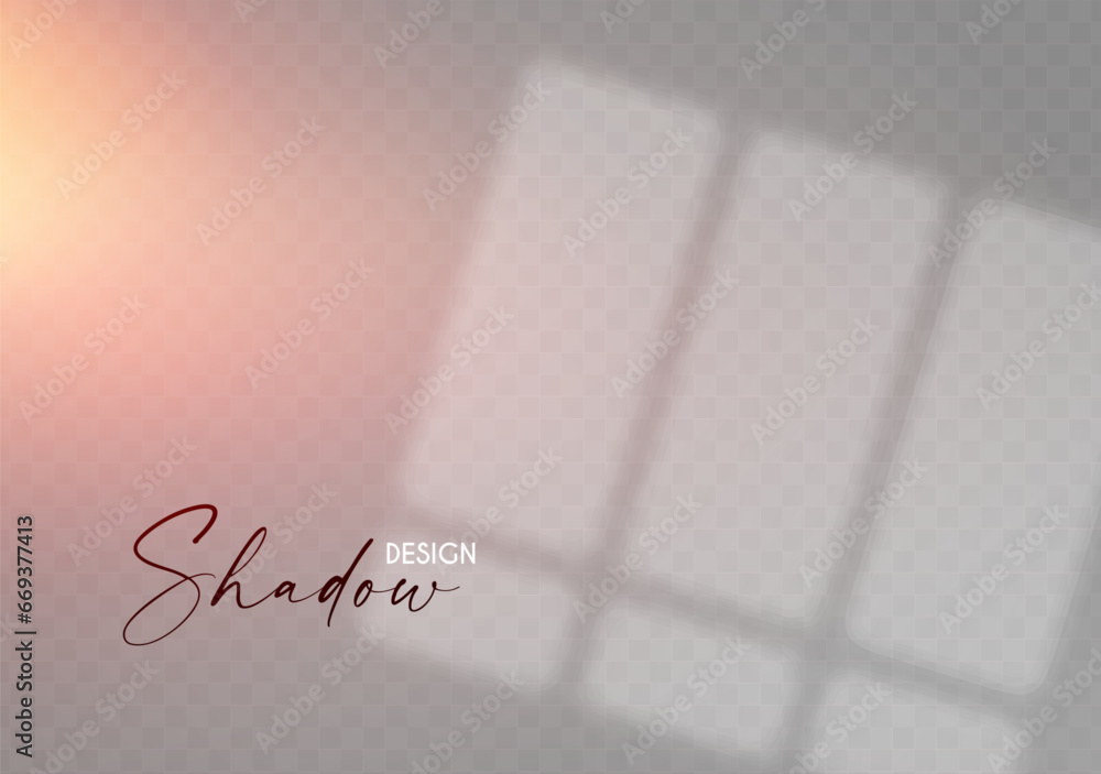 Wall mural sunlight from the window and shadow effect. transparent design.