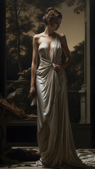 Naklejka premium portrait of a woman in a dress
