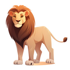 illustration of cartoon lion isolated on transparent background - design element PNG cutout