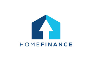 Modern home finance vector logo design