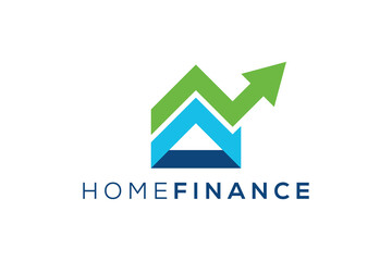 Modern home finance vector logo design