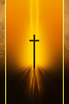 빛과 십자가 집중 선 그래픽 이미지