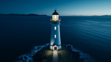 lighthouse at night