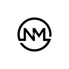 simple NM logo, vector