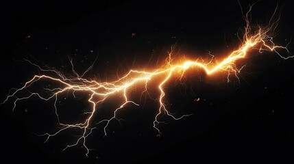 lightning strike effect on black background