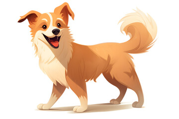 dog vector style illustration on white background in cute simple cartoon style