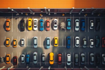 Compact road parking from above. Generative AI