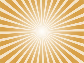 眩しい太陽光線イメージのシンプルな集中線背景素材_オレンジ