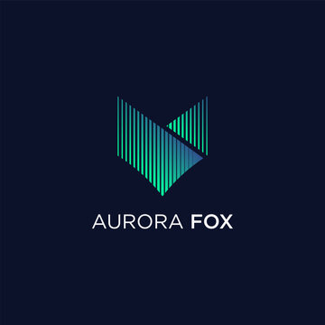 Aurora and fox logo icon template