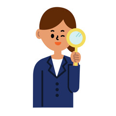 ビジネスパーソン　仕事　女性　スーツ　検索　上半身　イラスト