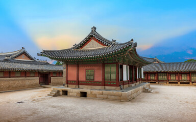 The palace complex or smaller palaces and halls inside Gyeongbokgung Palace