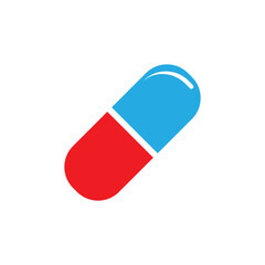 blue and red capsule icon vector