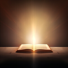 Bright light comes from Christian Bible, Bible study concept.