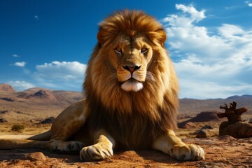 Realistic huge king of the animals - lion